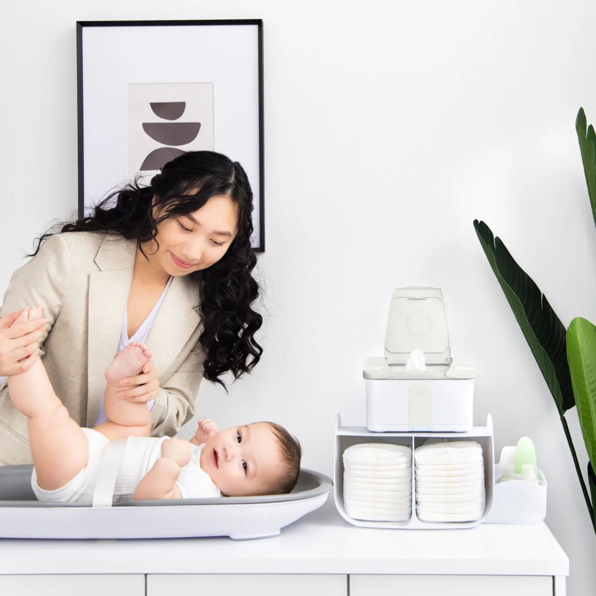 Ubbi Tabletop Diaper Caddy - White - Nursery-Friendly Convenience