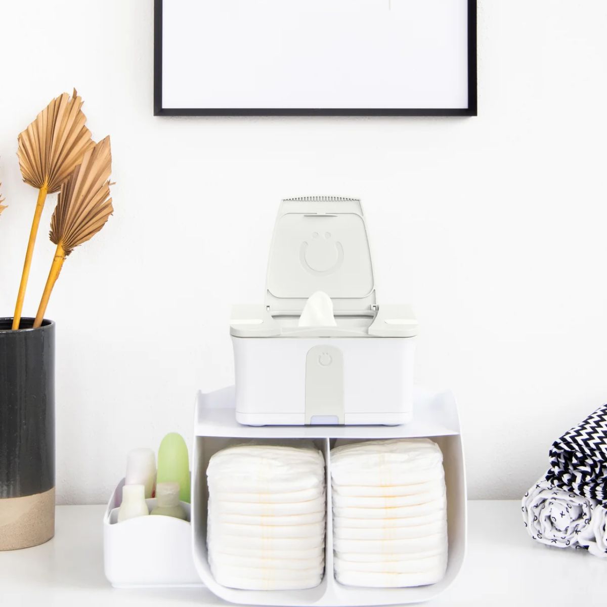 Ubbi Tabletop Diaper Caddy - White - Flexible Multi-Compartment Design